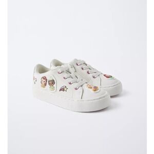 White Canvas Sneakers with Embroidered Designs